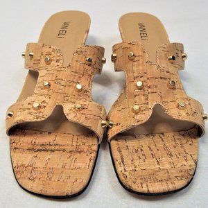Vaneli Like New Cork Slide Sandal Slip-on with Gold Hardware Sz 9 Narrow